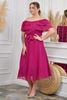 Picture of PLUS SIZE CHIFFON OFF THE SHOULDER DRESS